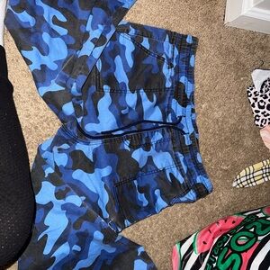Blue Camouflage Jogger Pants